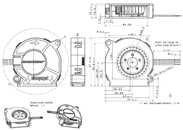 Вентилятор компактный ebmpapst RLF 35-8/12N