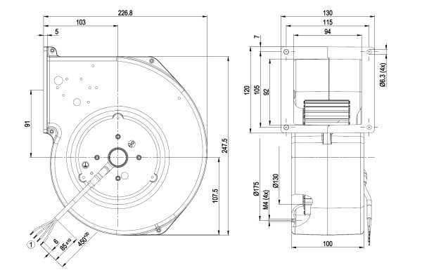 Центробежный вентилятор ebmpapst G4E160AB0101