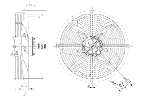 Осевой вентилятор ebmpapst S2E300AP0230