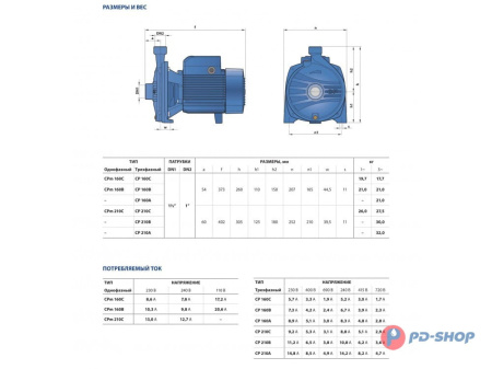 Насос центробежный Pedrollo CP 160A