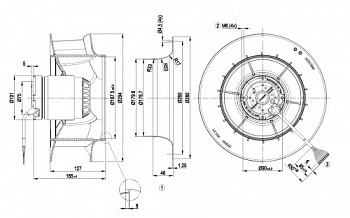 Центробежный вентилятор ebmpapst R2D280RB0601